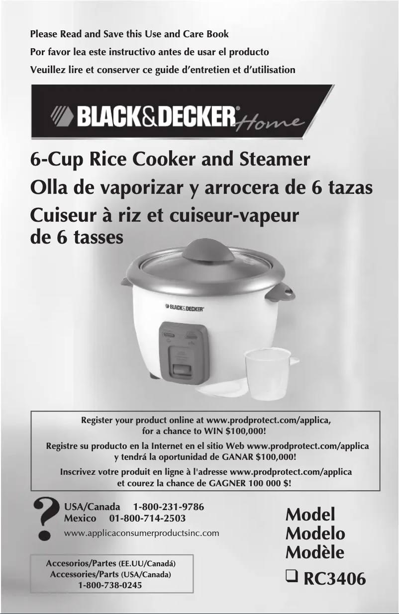Page 1 de la notice Manuel utilisateur Black & Decker RC3406
