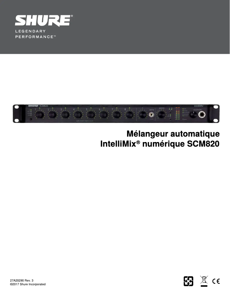 Image de la première page du manuel de l'appareil SCM820