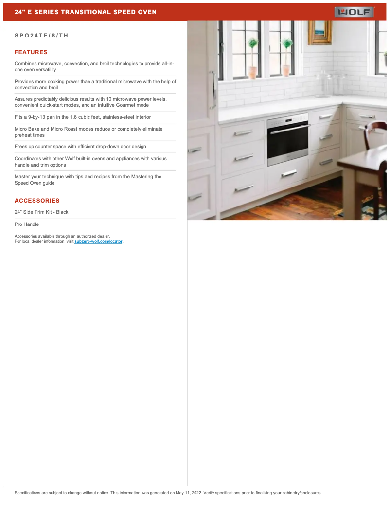 Page 1 de la notice Manuel utilisateur Wolf SPO24TE