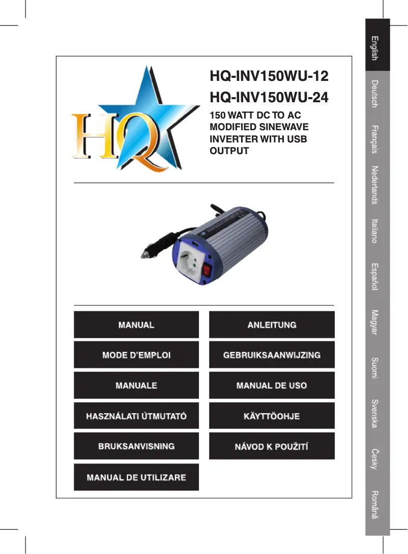 Page n°1 - Manuel utilisateur HQ HQ-INV150WU-24