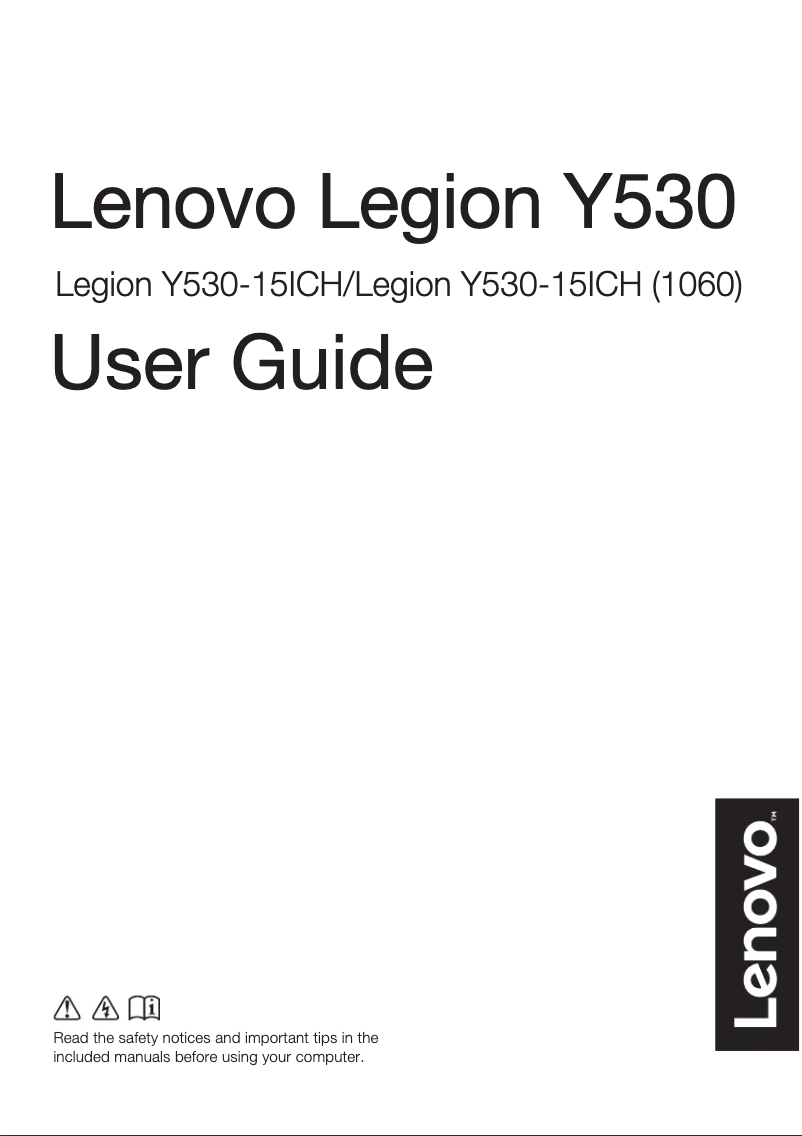 Page n°1 - Manuel utilisateur Lenovo Legion Y530
