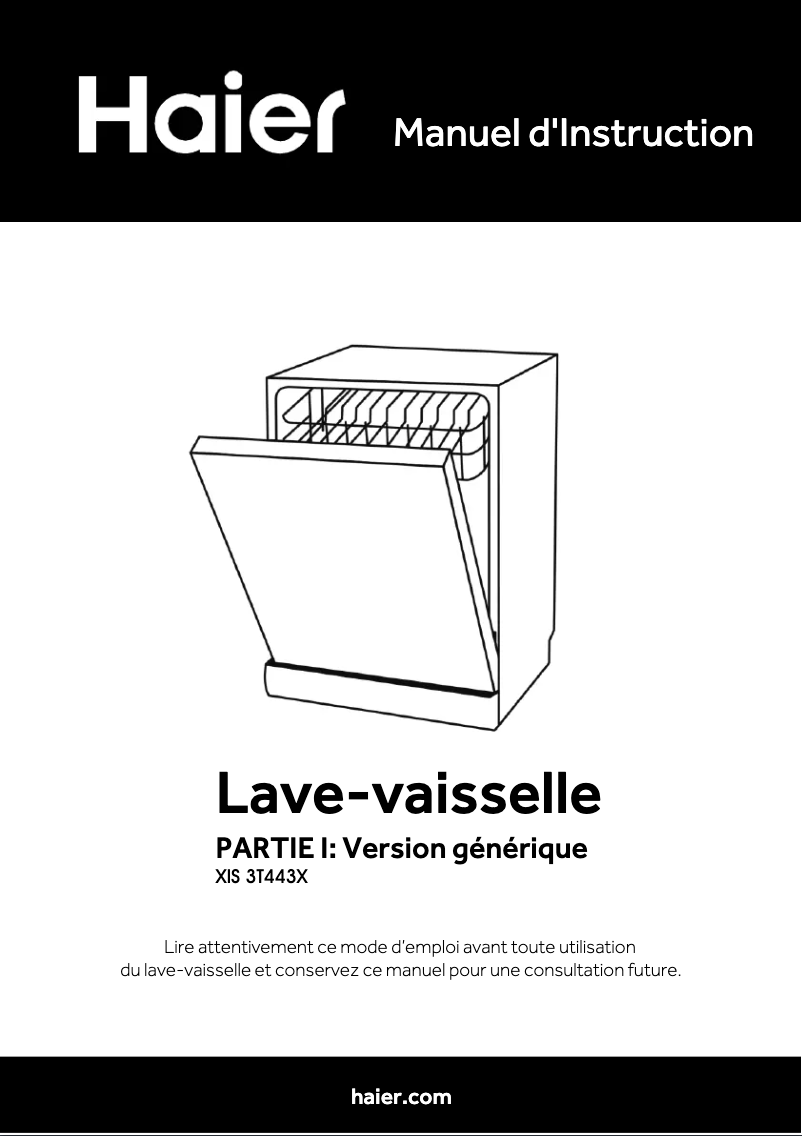 Page 1 de la notice Manuel utilisateur Haier XIS 3T443X