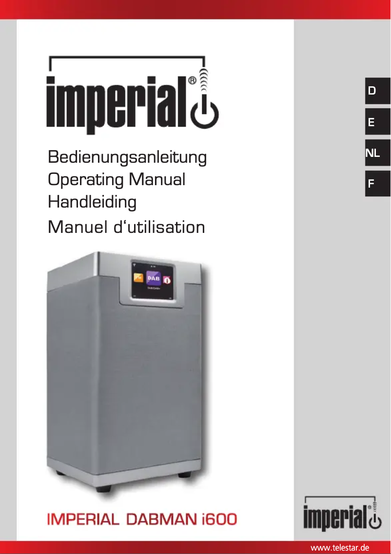 Image de la première page du manuel de l'appareil DABMAN i600