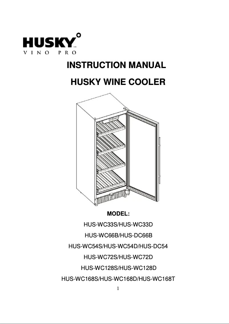 Page n°1 - Manuel utilisateur Husky US-WC-66B