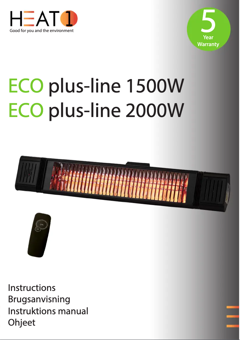 Page 1 de la notice Manuel utilisateur Heat1 ECO plus-line 1500W