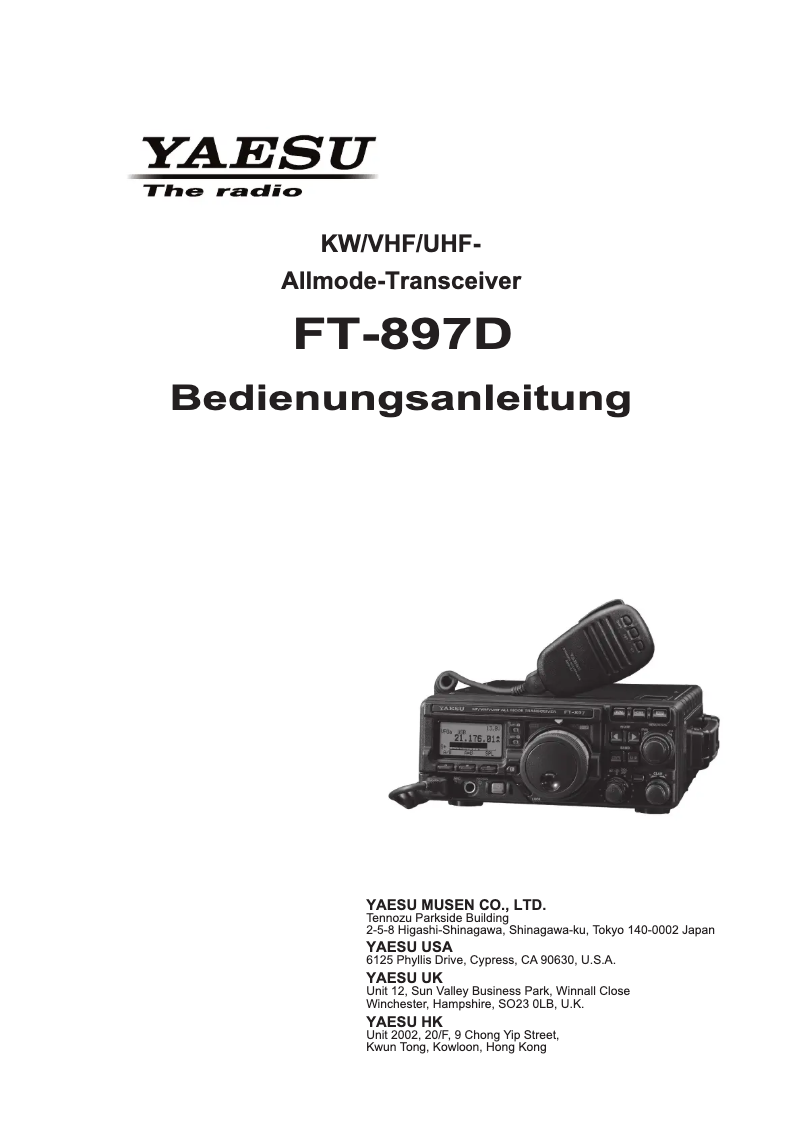 Página 1 del manual Manual de usuario Yaesu FT-897D