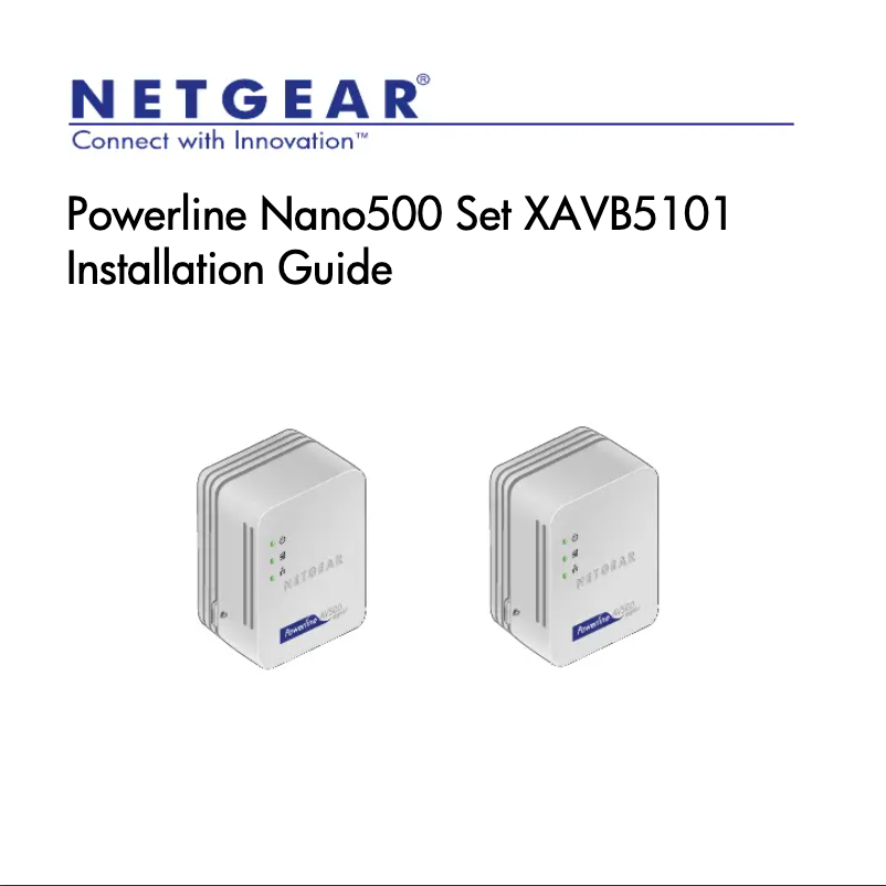 Page 1 de la notice Manuel utilisateur Netgear Powerline 500 Nano XAV5101