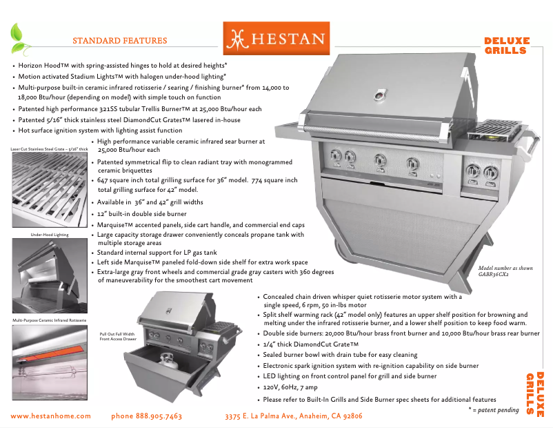 Page n°1 - Fiche technique Hestan GABR42CX2-NG-GR
