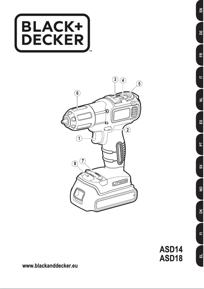 Page n°1 - Manuel utilisateur Black & Decker ASD14