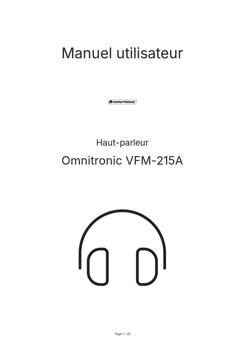 Image de la première page du manuel de l'appareil VFM-215A