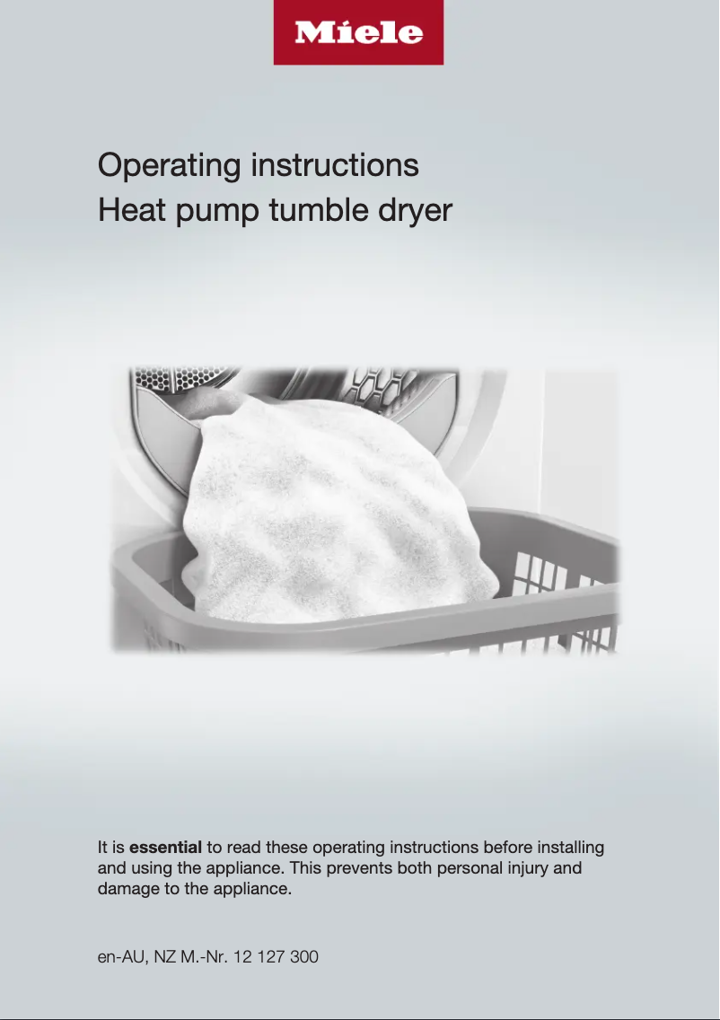 Page 1 de la notice Manuel utilisateur Miele TWV 780 WP