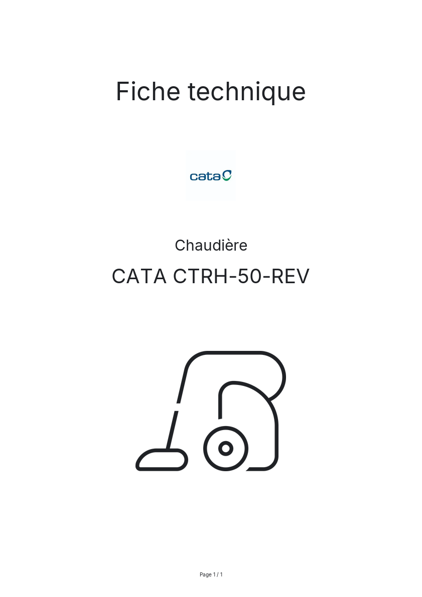 Page n°1 - Fiche technique CATA CTRH-50-REV