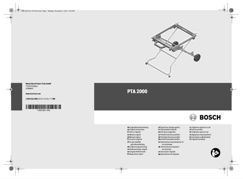 Page 1 of the manual User Manual Bosch PTA 2000