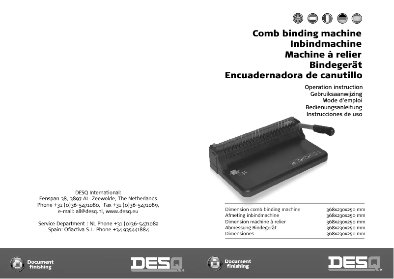 Page n°1 - Manuel utilisateur Desq 75010