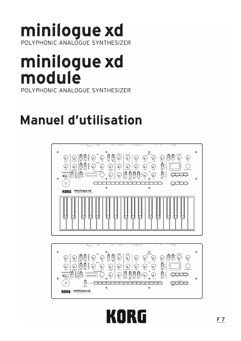 Image de la première page du manuel de l'appareil Minilogue XD