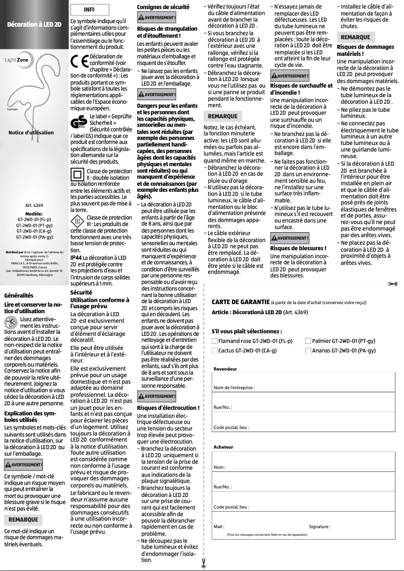 Image de la première page du manuel de l'appareil GT-2WD-01