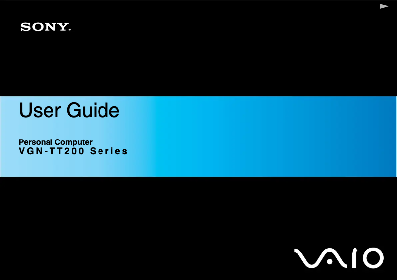 Page n°1 - Manuel utilisateur Sony Vaio VGN-TT280N