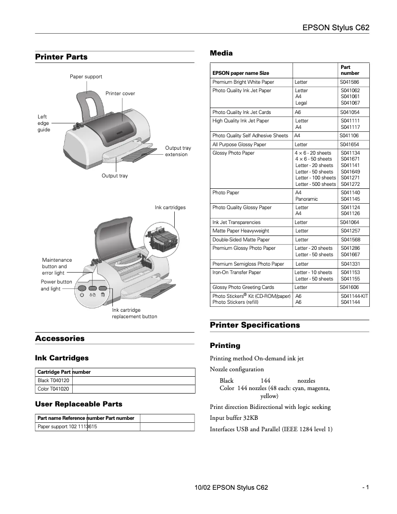 Image de la première page du manuel de l'appareil Stylus C62