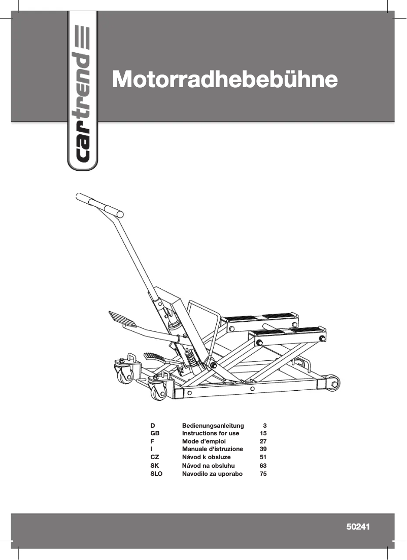 Image de la première page du manuel de l'appareil 50241