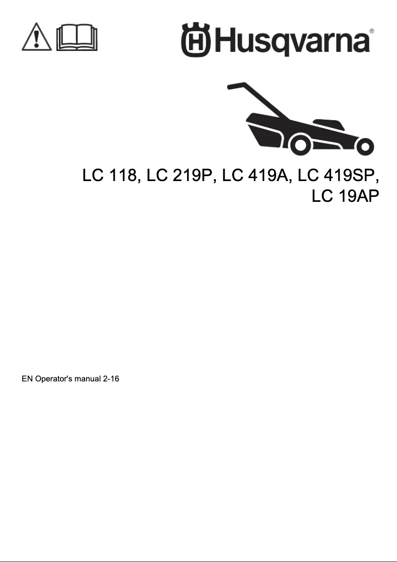 Page n°1 - Manuel utilisateur Husqvarna LC 419A
