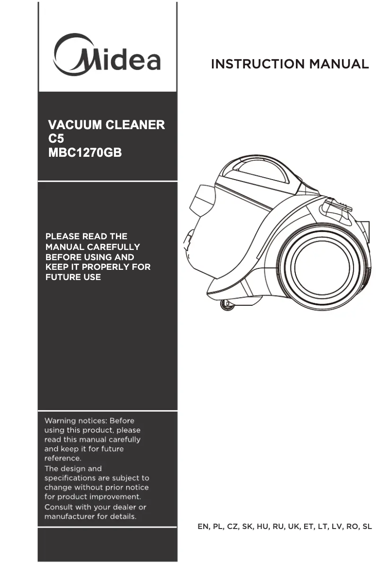 Image de la première page du manuel de l'appareil MBC1270GB