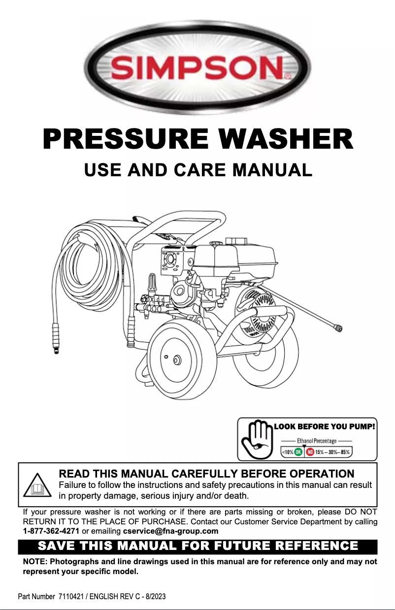 Page 1 de la notice Manuel utilisateur Simpson PowerShot PS-61044