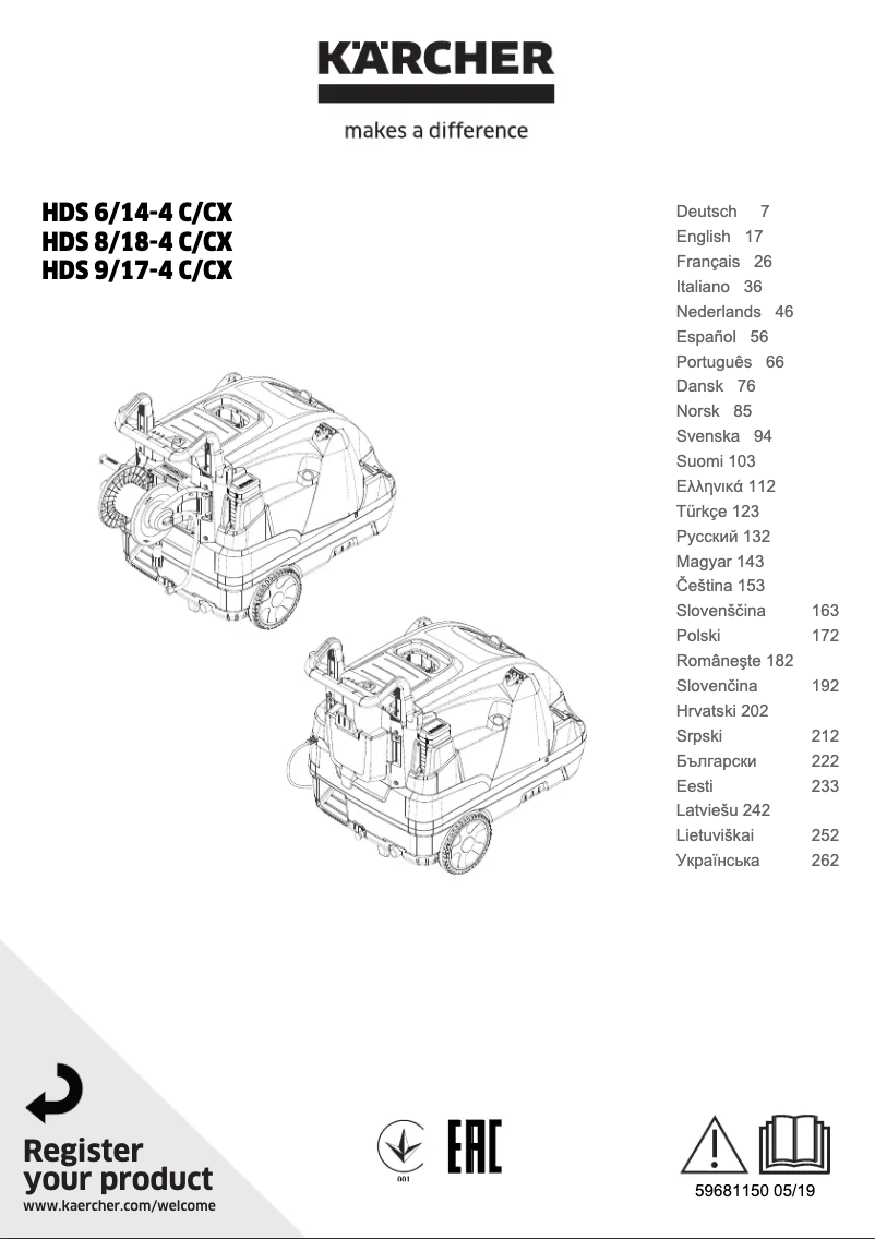 Page n°1 - Manuel utilisateur Kärcher HDS 6/14-4 C