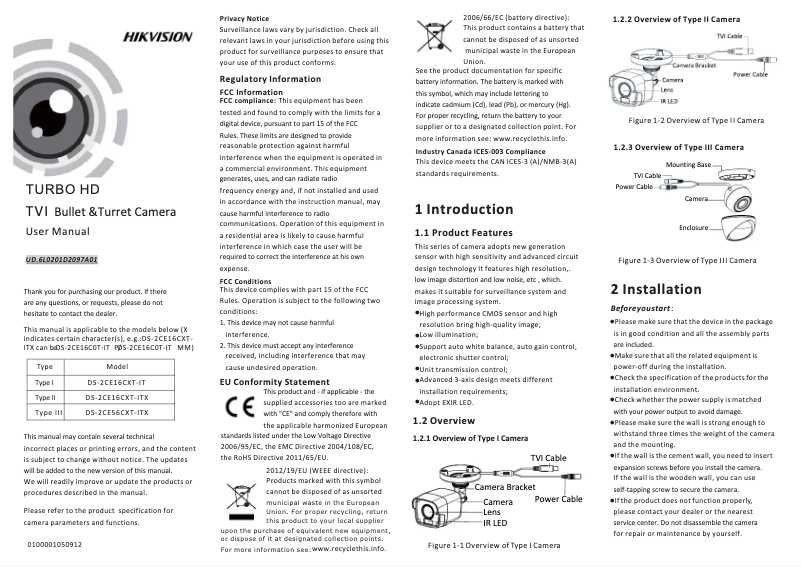 Page n°1 - Manuel utilisateur Hikvision DS-2CE16C2T-IT5