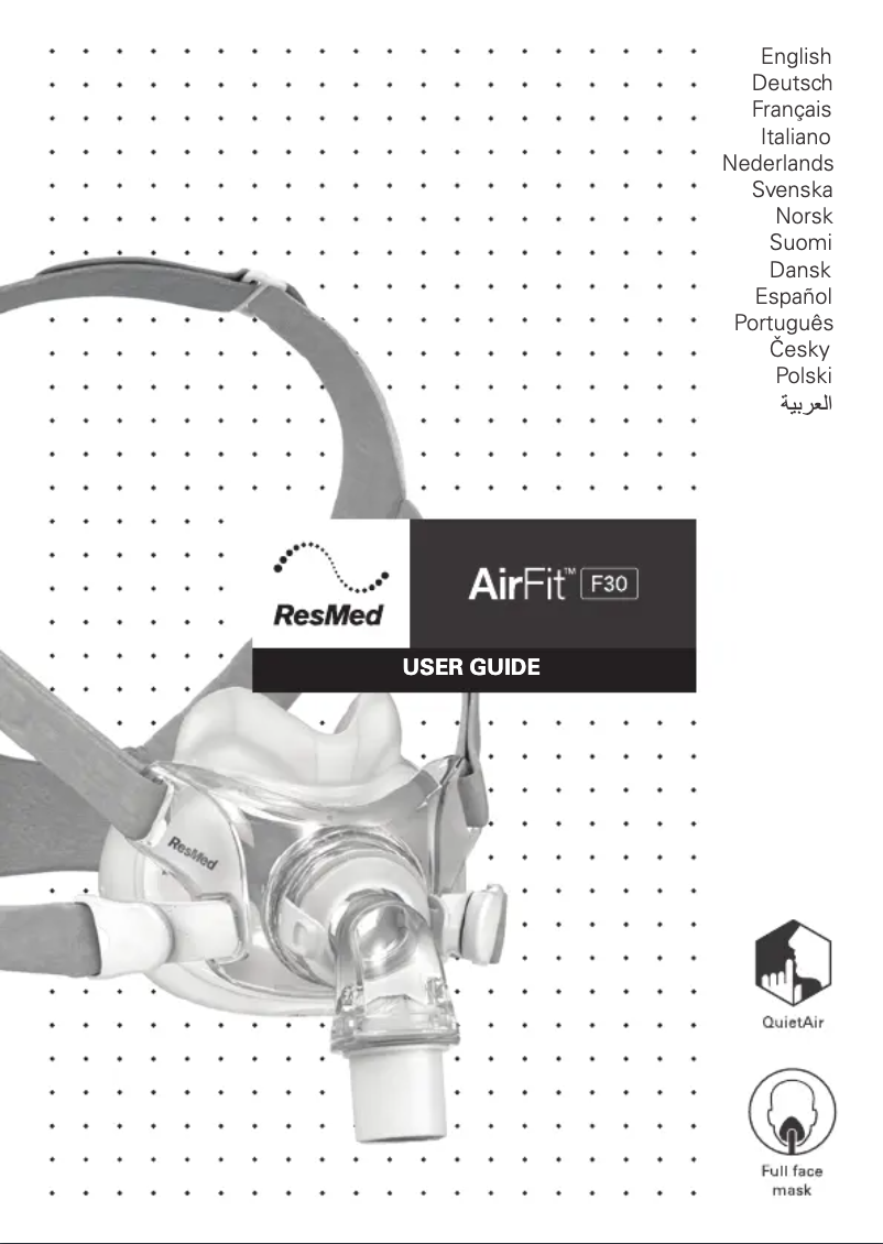 Page 1 de la notice Manuel utilisateur ResMed AirFit F30