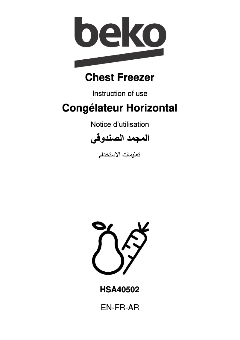 Page n°1 - Manuel utilisateur Beko HSA40502