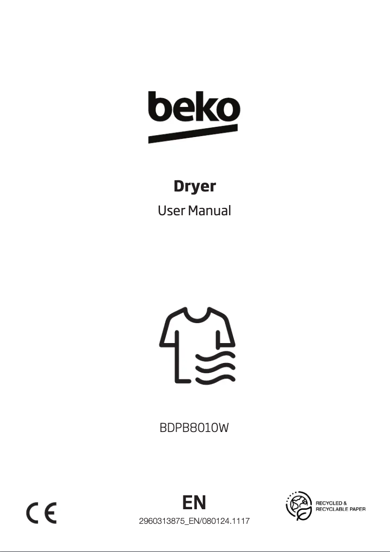 Page 1 de la notice Manuel utilisateur Beko BDPB8010W