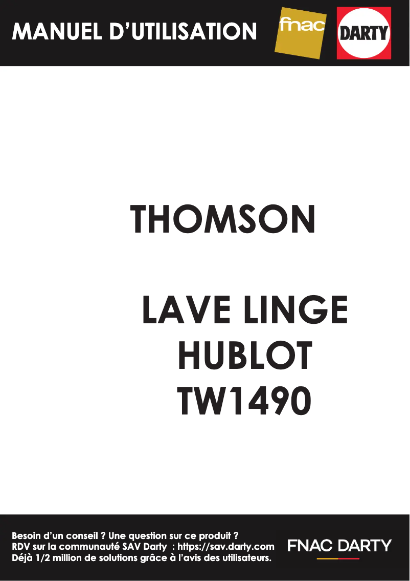 Image de la première page du manuel de l'appareil TW1490