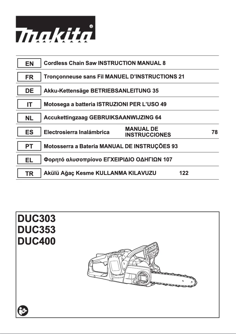 Page 1 de la notice Manuel utilisateur Makita DUC353PT2