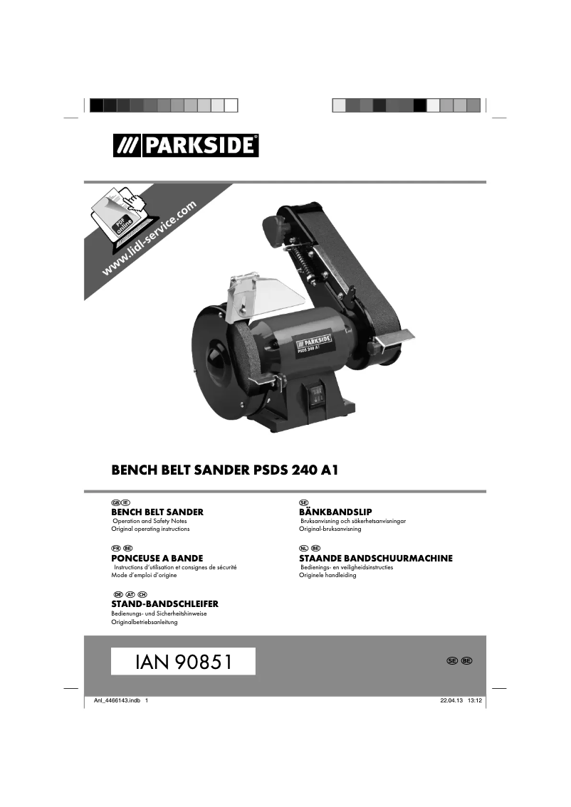 Page n°1 - Manuel utilisateur Parkside PSDS 240 A1