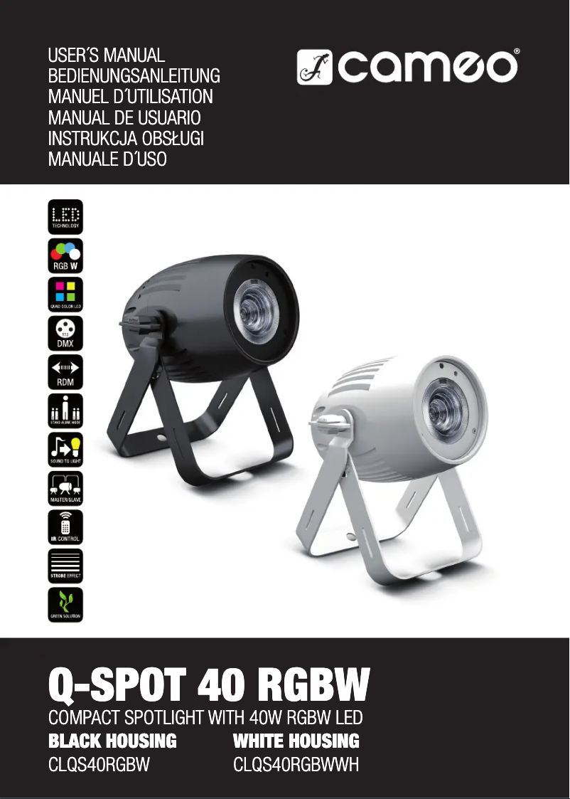 Page n°1 - Manuel utilisateur Cameo Q-SPOT 40 RGBW