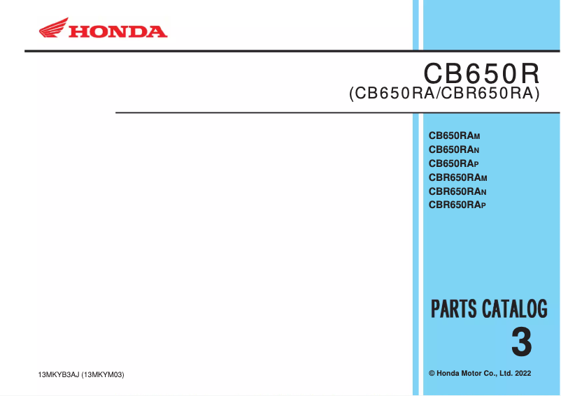 Página 1 del manual Catálogo Honda CB650R (2023)