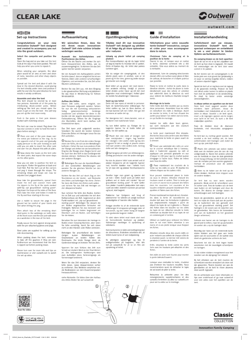 Image de la première page du manuel de l'appareil Classic Clear Lake