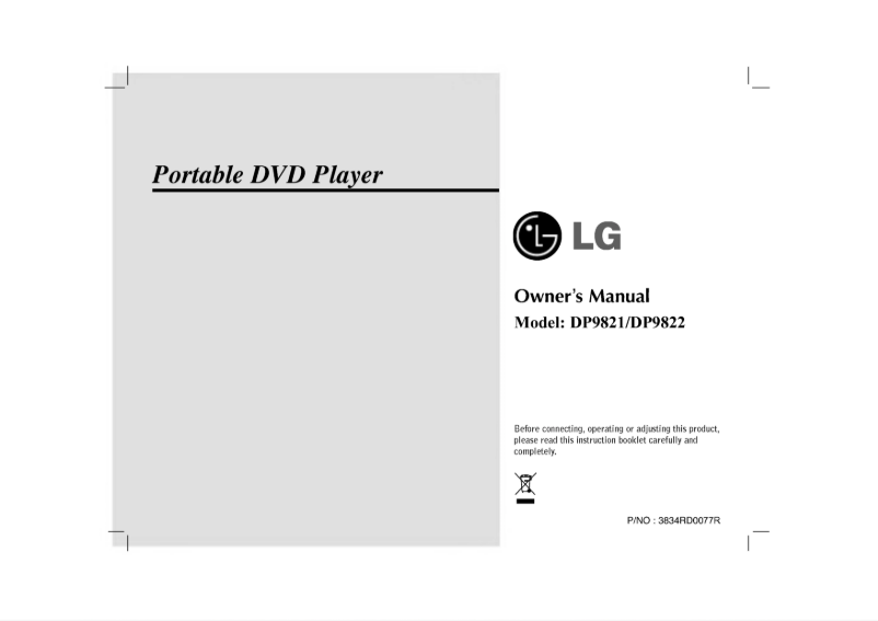 First page image of the manual for DP9821
