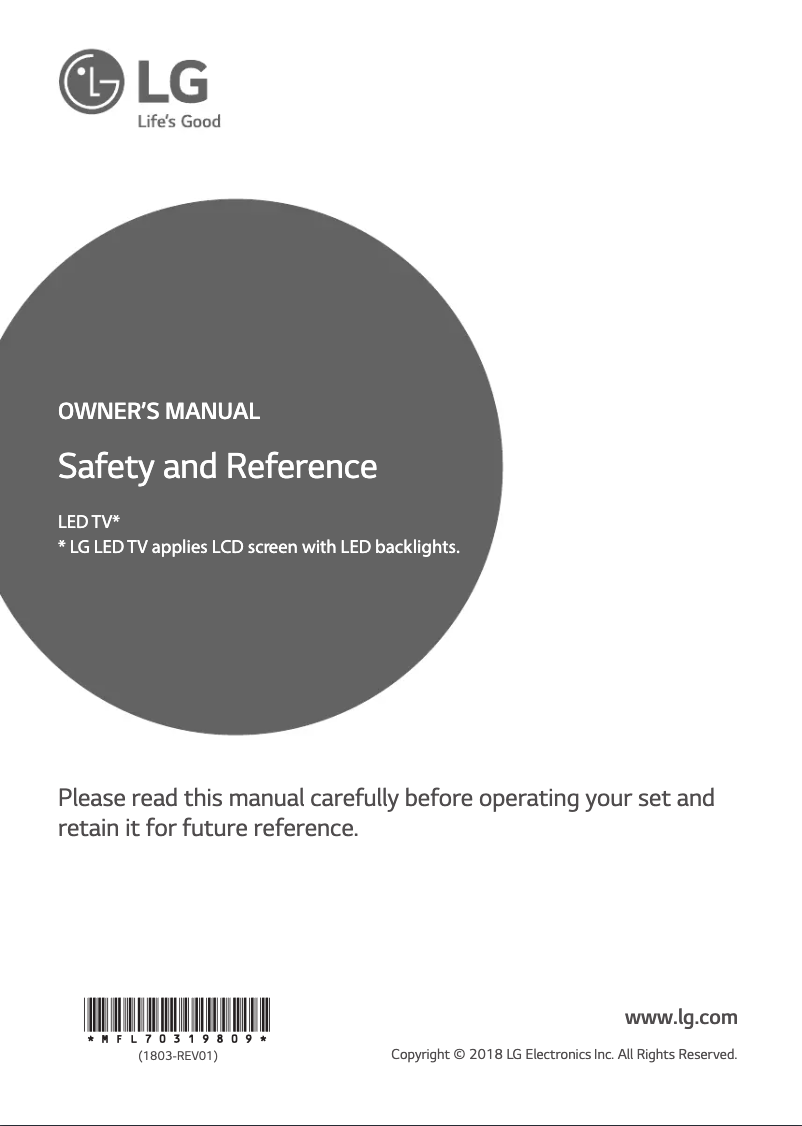 Image de la première page du manuel de l'appareil 43LK6200PLD