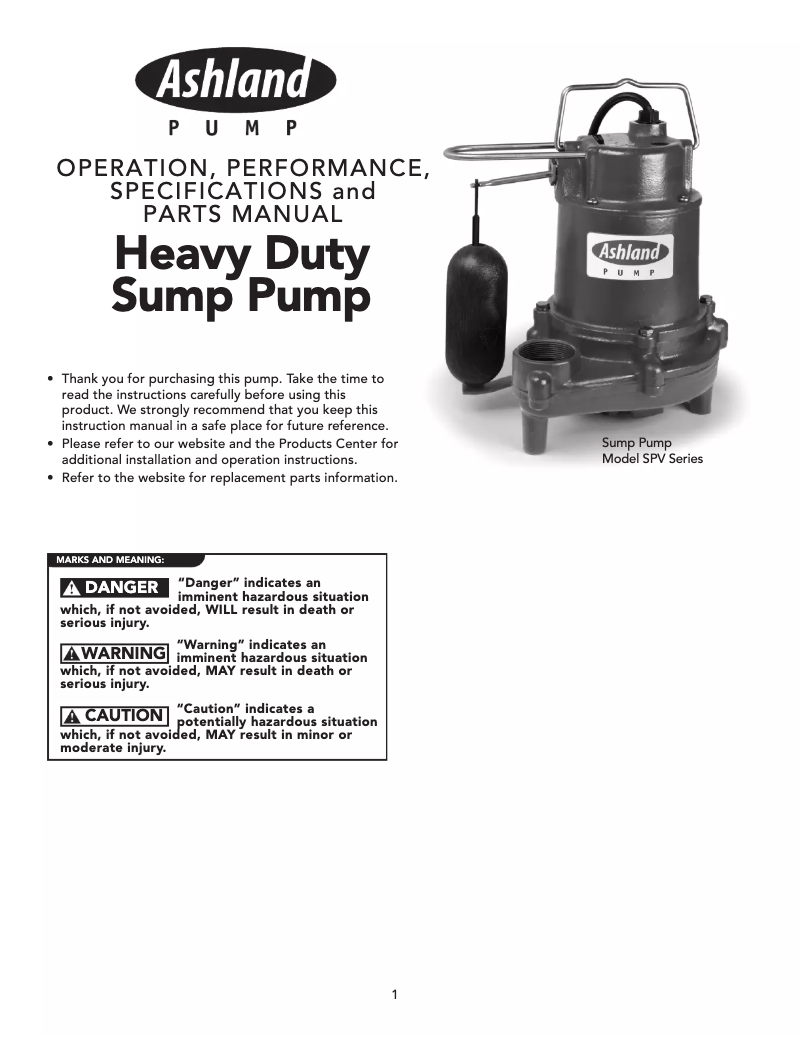 Image de la première page du manuel de l'appareil SPV50