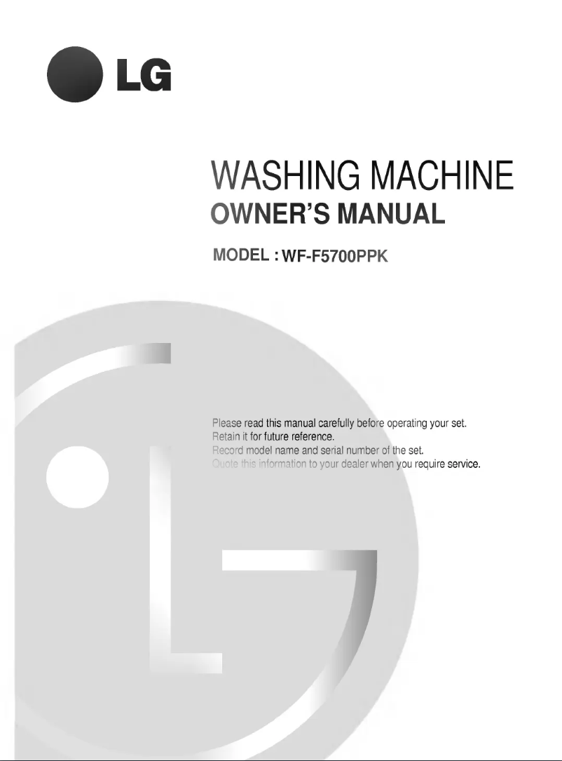 Página 1 del manual Manual de usuario LG WF-F5700PPK
