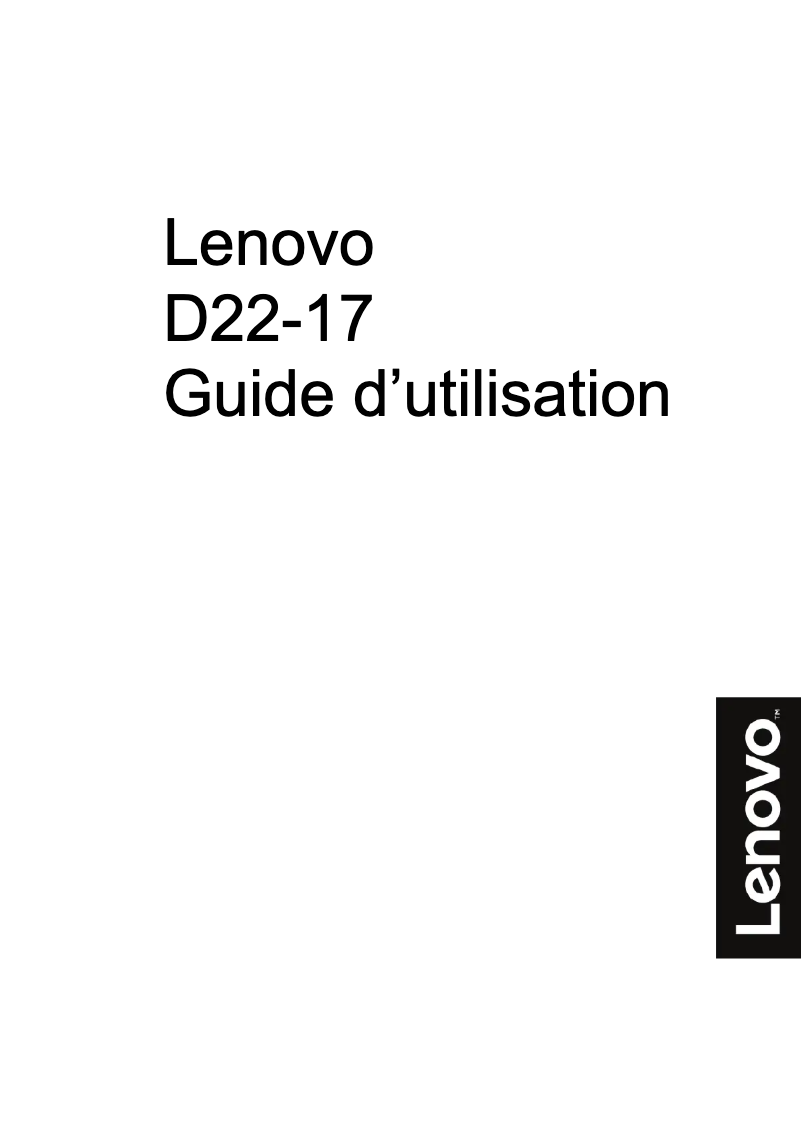 Page n°1 - Manuel utilisateur Lenovo D22-17