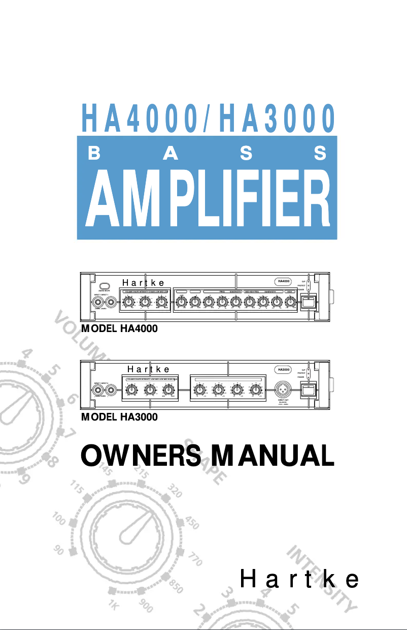 Page 1 de la notice Manuel utilisateur Hartke HA3000