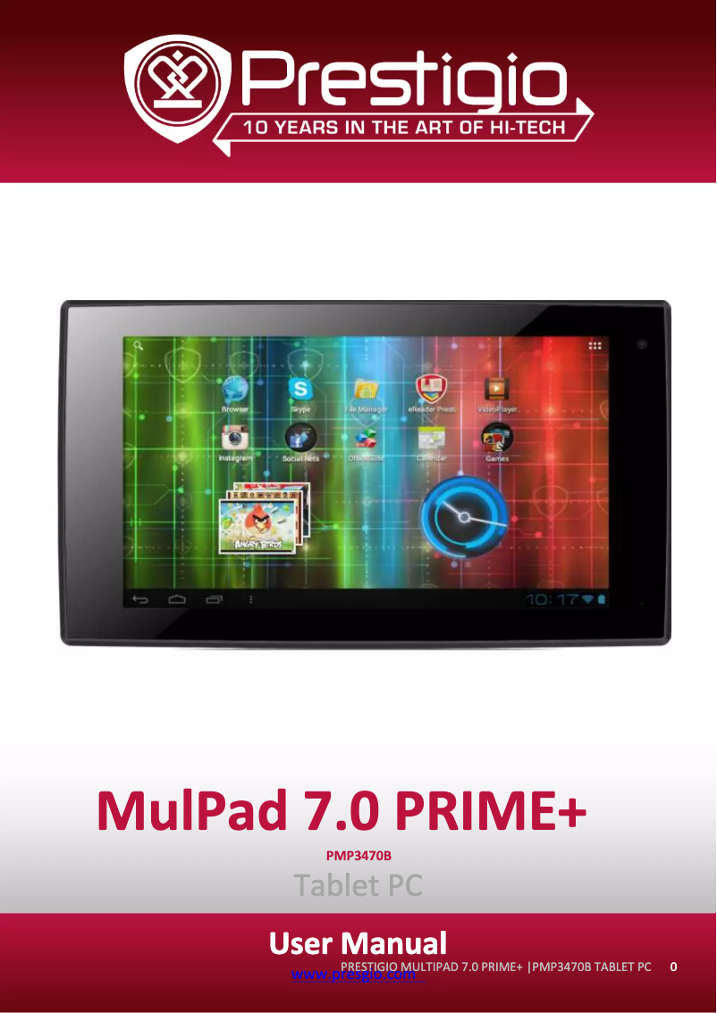 Página 1 del manual Manual de usuario Prestigio MultiPad 7.0 Prime+ PMP3470B