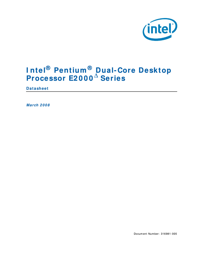Image de la première page du manuel de l'appareil Intel Pentium Dual Core E2140
