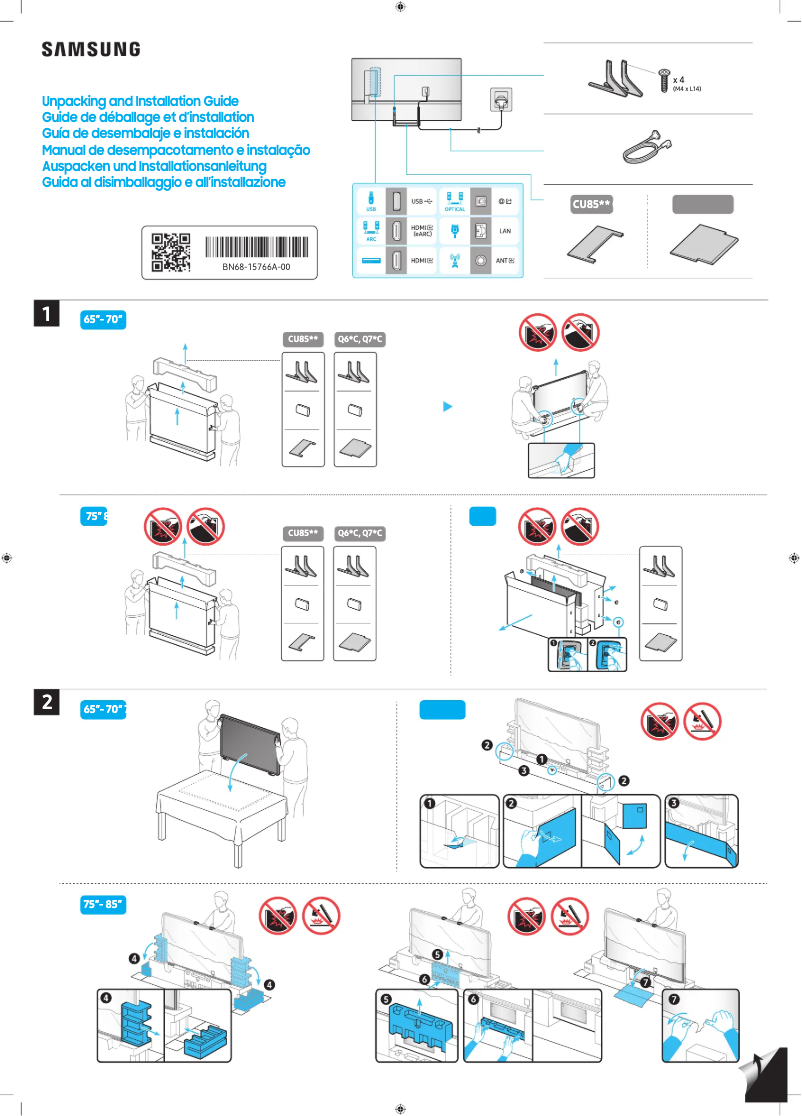 Page 1 de la notice Manuel utilisateur Samsung QN75Q65CAG