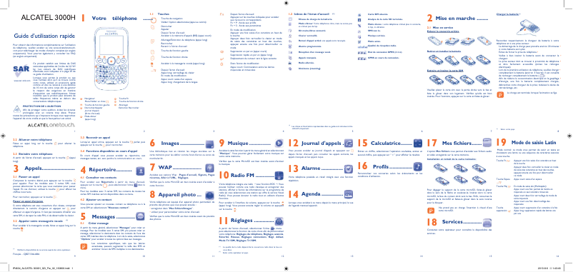 Image de la première page du manuel de l'appareil One Touch 3000H