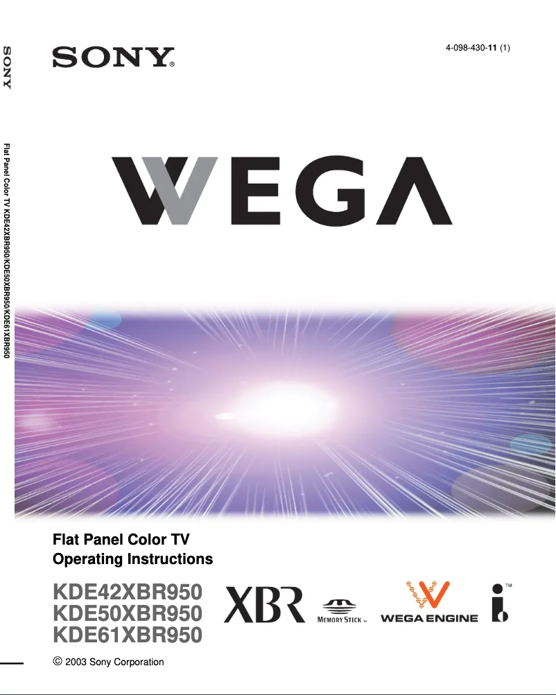 Page n°1 - Manuel utilisateur Sony Wega KV-36FS13
