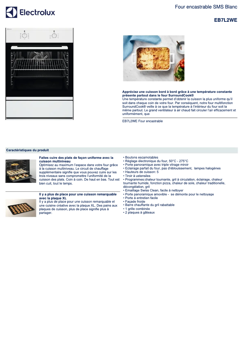 Image de la première page du manuel de l'appareil EB7L2WE