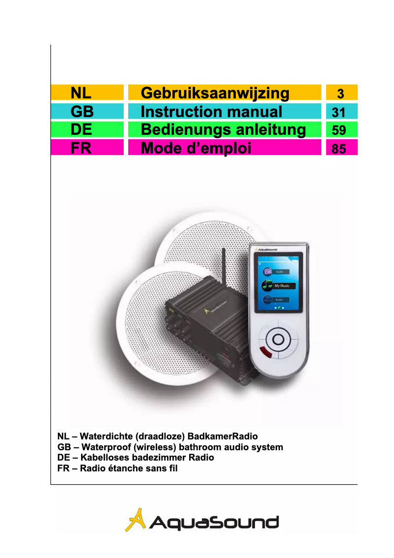Page 1 de la notice Manuel utilisateur AquaSound Wipod